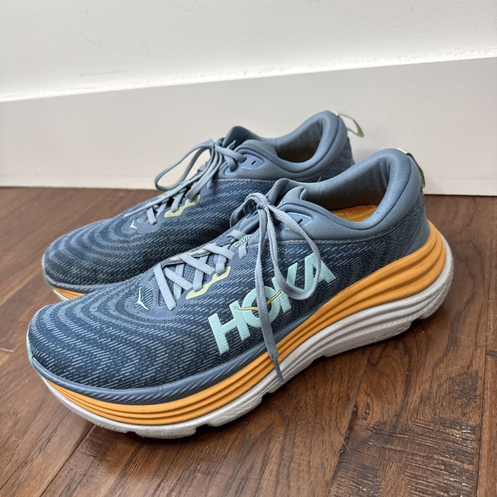 HOKA Gaviota 5 Wide Men's 13 EE Gym Running Comfort Stability Sneakers Blue